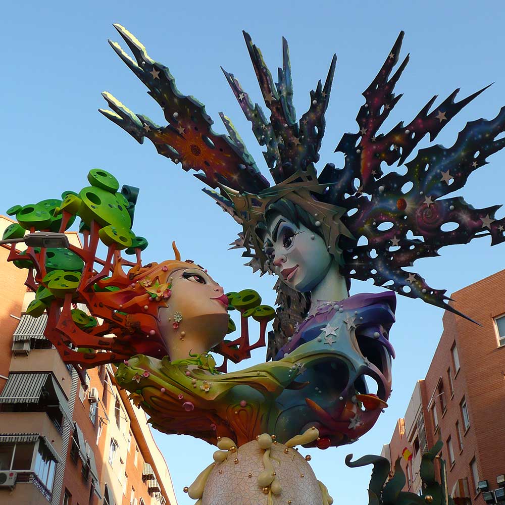  A large bonfire sculpture at the Hogueras de Alicante festival